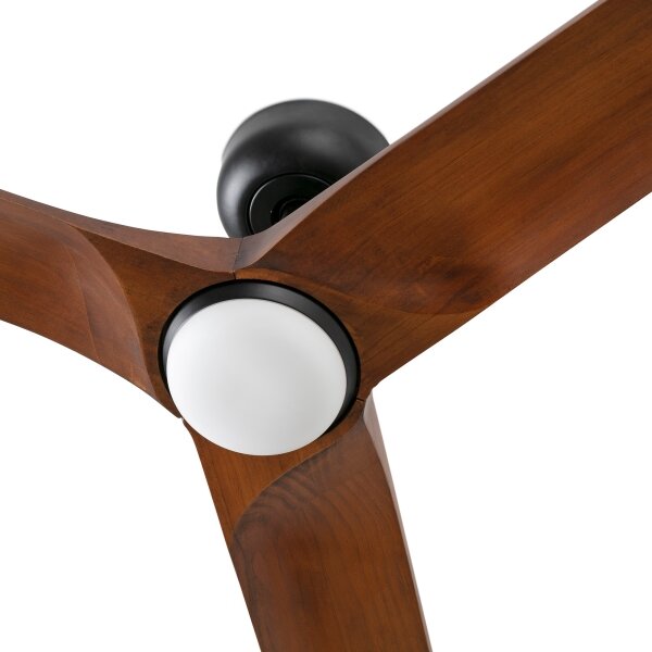 FARO 33809WT1S-LED Stmievateľný ventilátor HEYWOOD L 10W/230V CCT pr.132cm drevo/čierna WT+DO