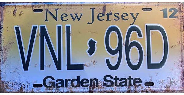 Retro Cedule Ceduľa značka New Jersey