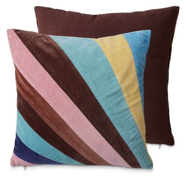 Zamatový vankúš Striped 45 × 45 cm