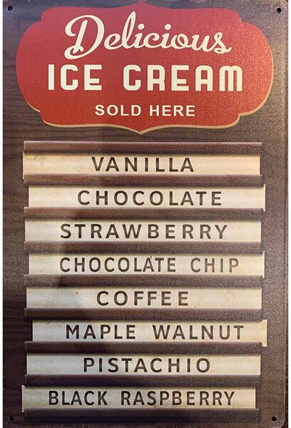 Retro Cedule Ceduľa Delicious Ice Cream
