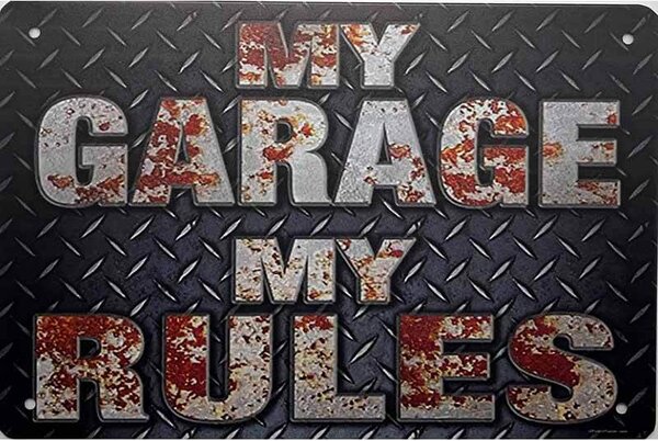 Retro Cedule Ceduľa My Garage My Rules
