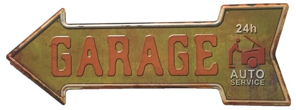 Ceduľa Garage 46x16 cm Plechová tabuľa