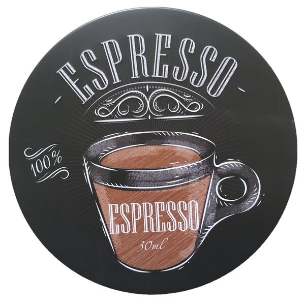 Ceduľa Espresso 30x30 cm Plechová tabuľa