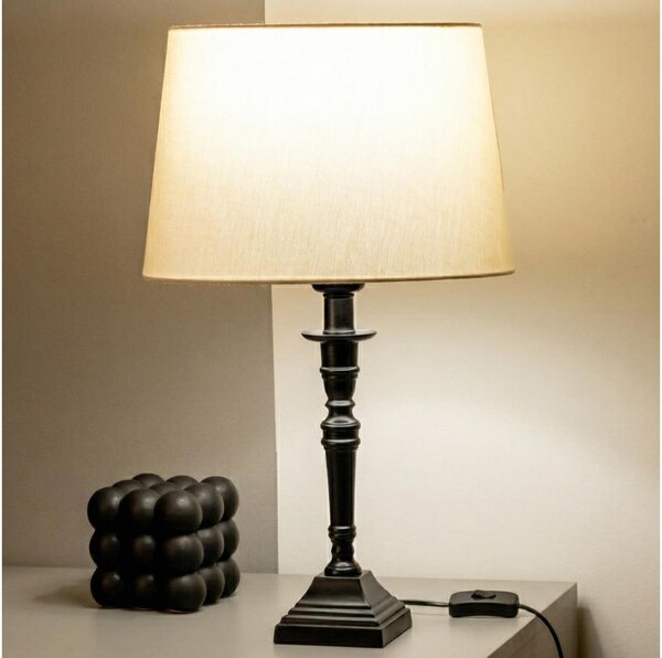 Brilagi - Stolová lampa CERIA 1xE27/60W/230V priemer 30 cm čierna/béžová