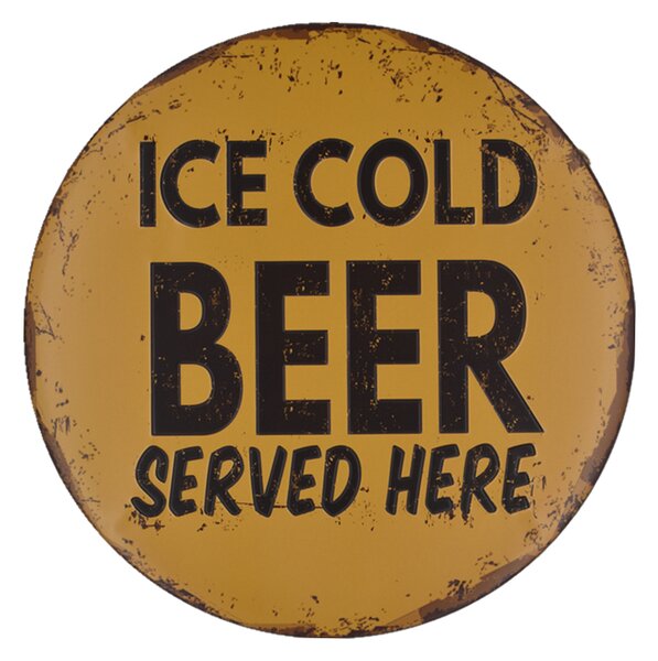 Ceduľa Ice Cold Beer Served Here 30x30 cm Plechová tabuľa
