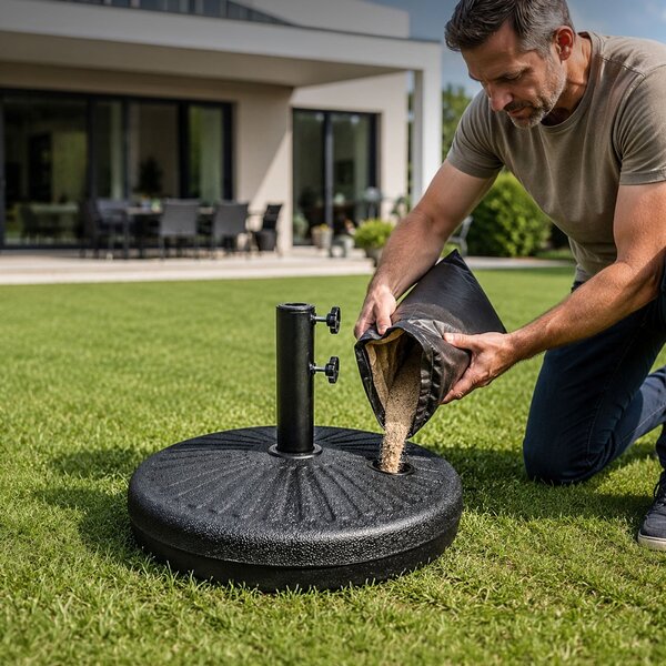 Ak furniture Podstavec pod slnečník UB51 čierny