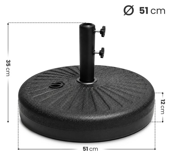 Ak furniture Podstavec pod slnečník UB51 čierny