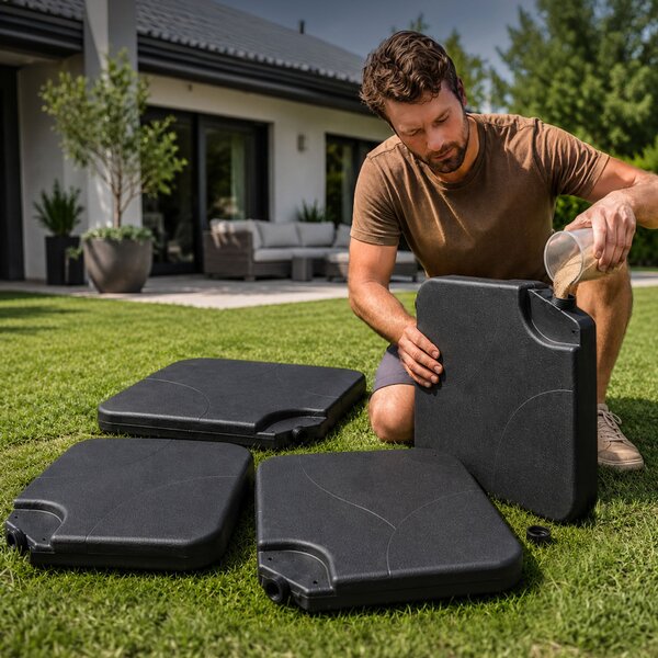 Ak furniture Podstavec pod slnečník UB50 čierny
