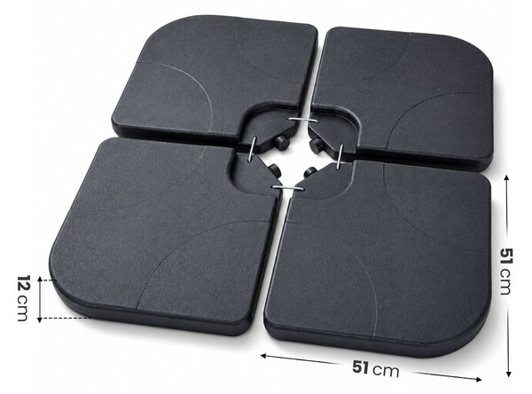 Ak furniture Podstavec pod slnečník UB50 čierny