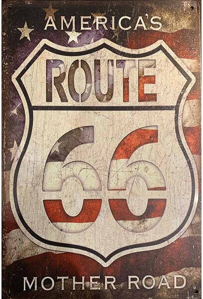 Retro Cedule Ceduľa Route 66 Mother Road