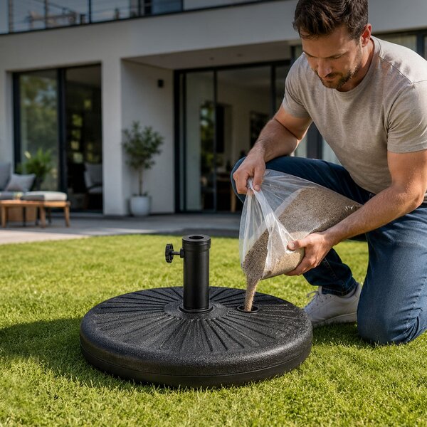 Ak furniture Podstavec pod slnečník UB55 čierny
