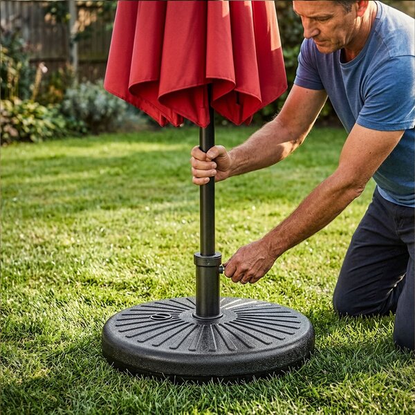 Ak furniture Podstavec pod slnečník UB55 čierny