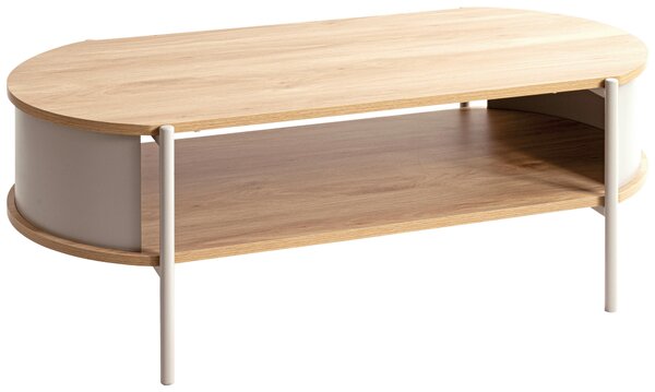 KONFERENČNÝ STOLÍK, farba duba, svetlosivá, kov, kompozitné drevo, 100/54/37 cm - Stolíky do obývačky, Online Only