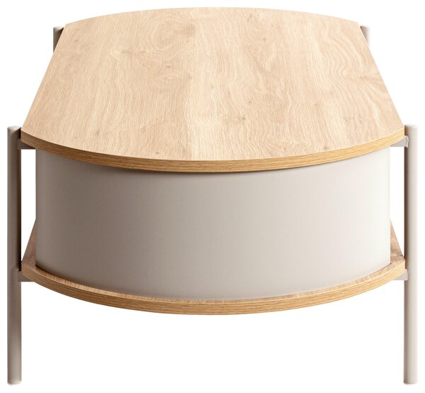 KONFERENČNÝ STOLÍK, farba duba, svetlosivá, kov, kompozitné drevo, 100/54/37 cm - Stolíky do obývačky, Online Only