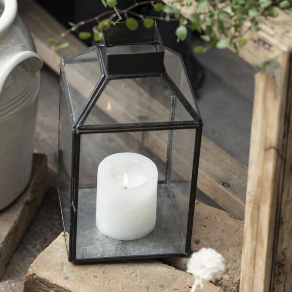 Sklenený lampáš Norr Black 25,5 cm