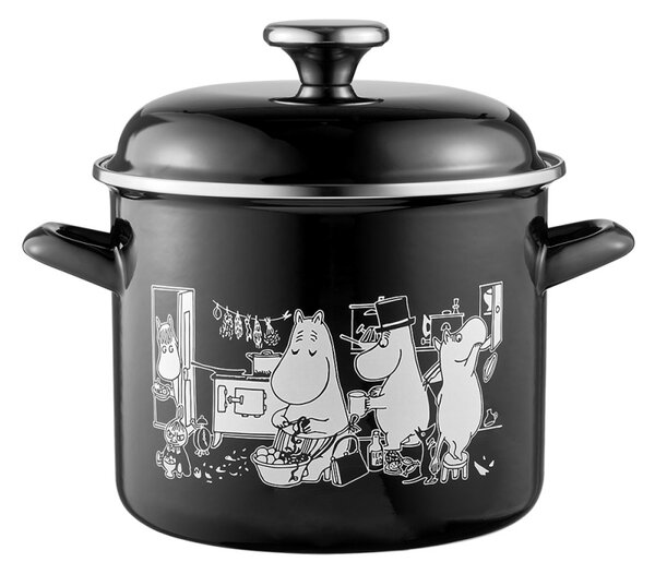 Muurla Hrniec Moomins in the Kitchen 3,5l, čierno-biely