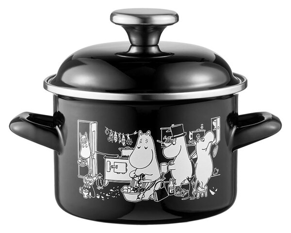 Muurla Hrniec Moomins in the Kitchen 1,5l, čierno-biely