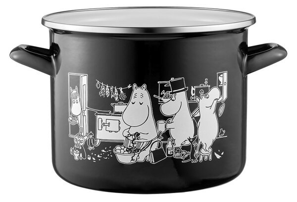 Muurla Hrniec Moomins in the Kitchen 3,5l, čierno-biely
