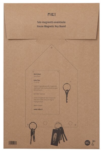 Miiko Design Magnetická tabuľa na kľúče House, čierna