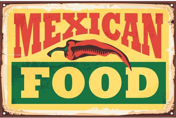 Retro Cedule Ceduľa Mexican Food