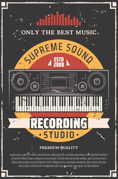 Ceduľa Supreme Sound Recording Studio 30cm x 20cm Plechová tabuľa