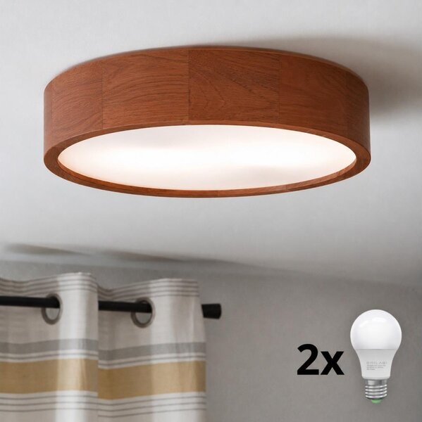 Brilagi - LED stropné svietidlo CARVALHO 2xE27/15W/230V dub/čerešňa pr. 37 cm