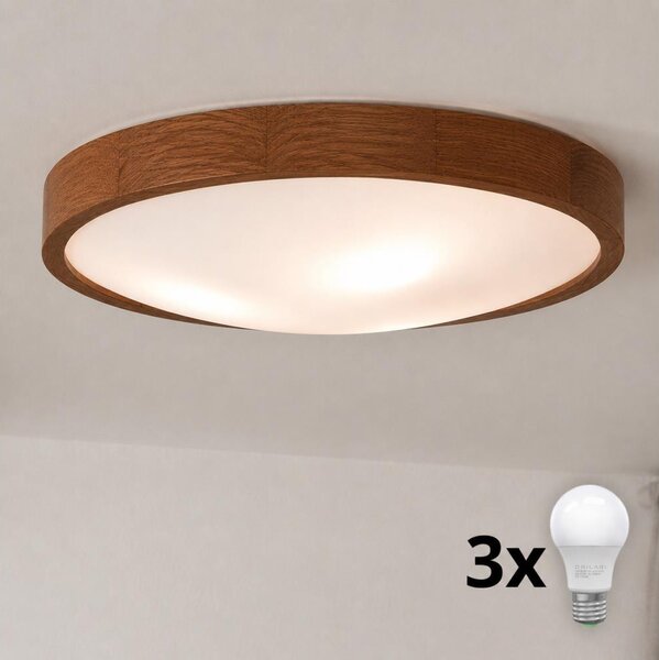 Brilagi - LED Stropné svietidlo CARVALHO SLIM 3xE27/15W/230V dub čerešňa pr. 47 cm