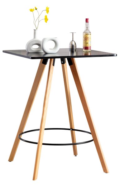 Barový stôl Nerja natura, hranatý ~ v105 x 80 x 80 cm Farba Tmavo hnedá