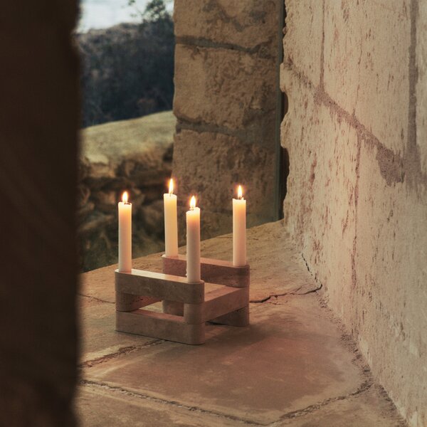 Modulárny svietnik Newel, Travertine – Ferm Living
