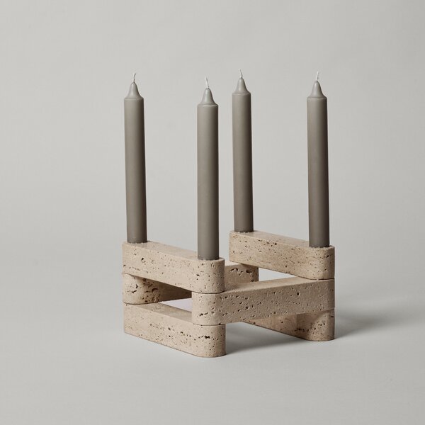Modulárny svietnik Newel, Travertine – Ferm Living