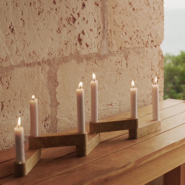 Modulárny svietnik Newel, Travertine – Ferm Living