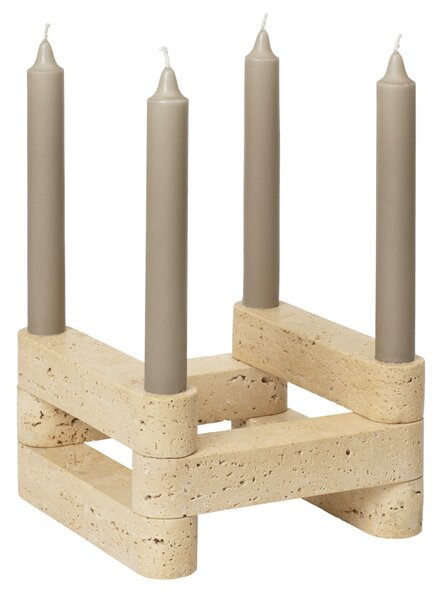 Modulárny svietnik Newel, Travertine – Ferm Living