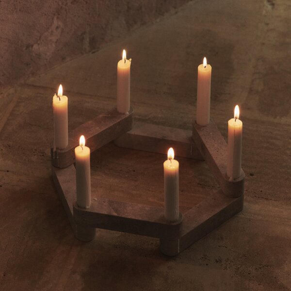 Modulárny svietnik Newel, Travertine – Ferm Living