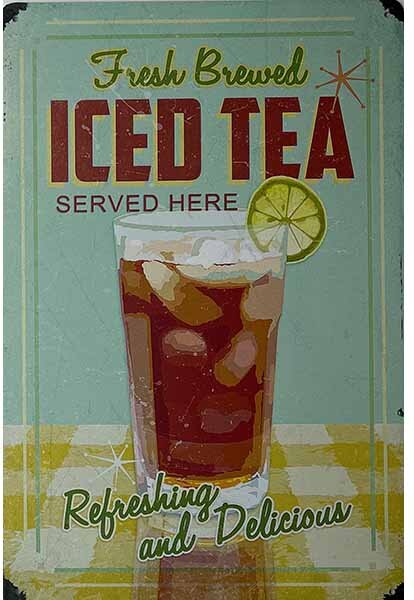 Retro Cedule Ceduľa Fresh Brewed Iced Tea