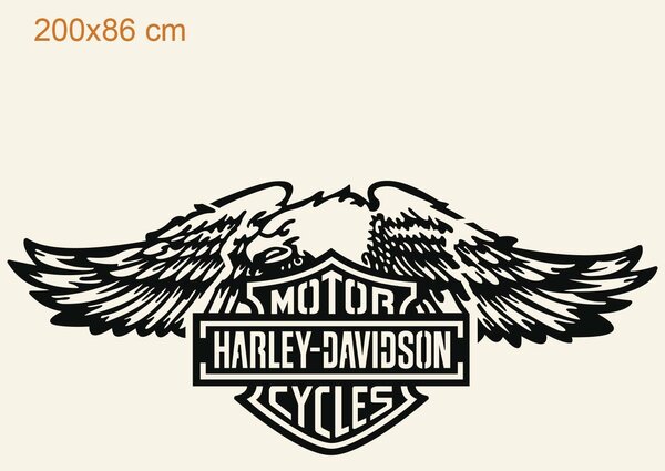 DUBLEZ | Drevený obraz - Logo Harley Davidson | Obraz