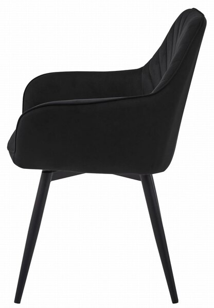 Otočné jedálenské kreslo NANA360 VELVET, čierne