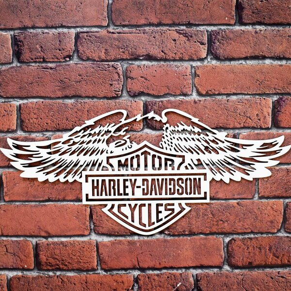 DUBLEZ | Drevený obraz - Logo Harley Davidson | Obraz