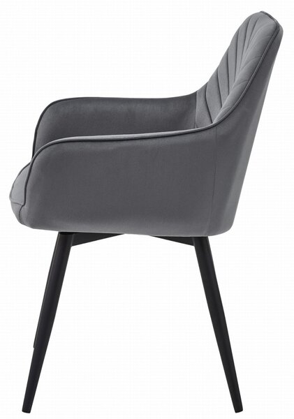 Otočné jedálenské kreslo NANA360 VELVET, tmavosivé