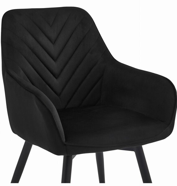 Otočné jedálenské kreslo NANA360 VELVET, čierne