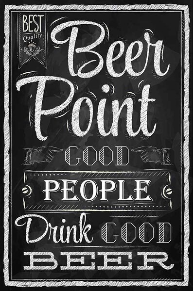 Retro Cedule Ceduľa Beer Point Good People Drink Good Beer