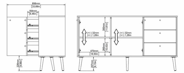 Biela nízka komoda 149x82 cm Bodo – Tvilum