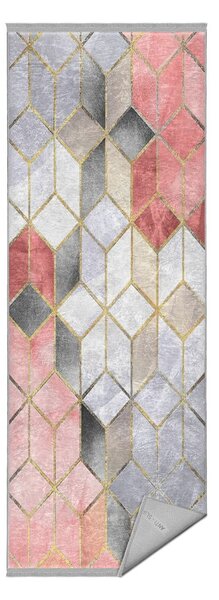 Sivo-ružový prateľný koberec behúň 80x200 cm – Mila Home
