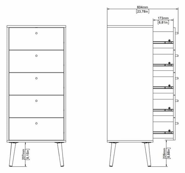 Biela vysoká komoda 50x120 cm Bodo – Tvilum