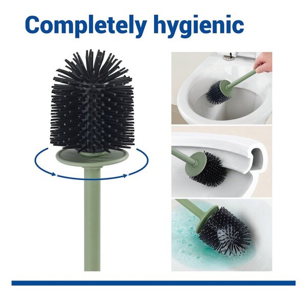 Zelená plastová WC kefa bez vŕtania Turbo-loc Lizan – Wenko
