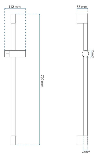 Rea Rea, sprchový stĺp na ručnú sprchu 70cm, model 01, medená matná, REA-P9510