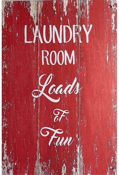 Retro Cedule Drevená Ceduľa Laundry Room red