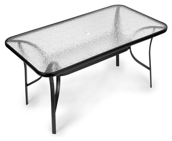 ModernHome Záhradný stôl vlnitý sklenený 140x80cm terasa balkón