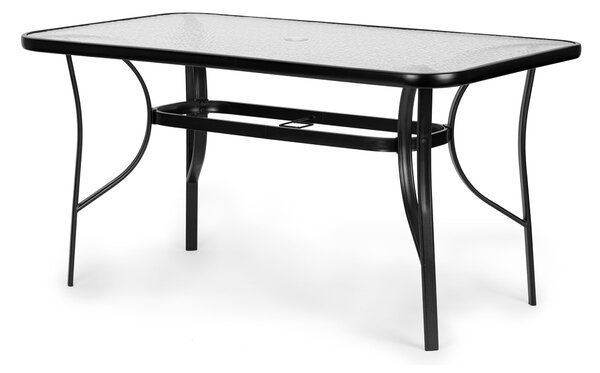 ModernHome Záhradný stôl vlnitý sklenený 140x80cm terasa balkón