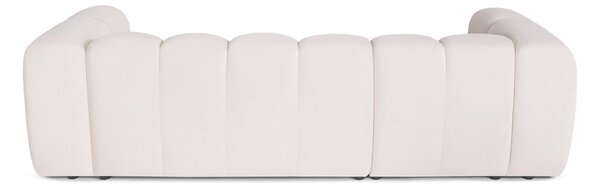 Krémová zamatová rohová pohovka (pravý roh/s leňoškou) Cube – Selection