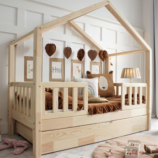 Raj posteli Detská posteľ HouseBed KODAŇ PLZ Duo Plus 190/90 cm (s prístelkou) 190x90 cm prírodná